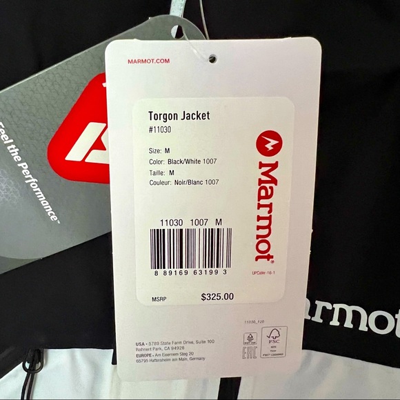NWTs Marmot Torgon Insulated Ski Jacket. Black/White. Medium - Picture 8 of 11